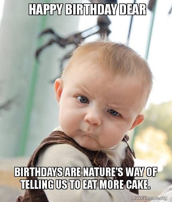 Amusing happy birthday cake meme greetings