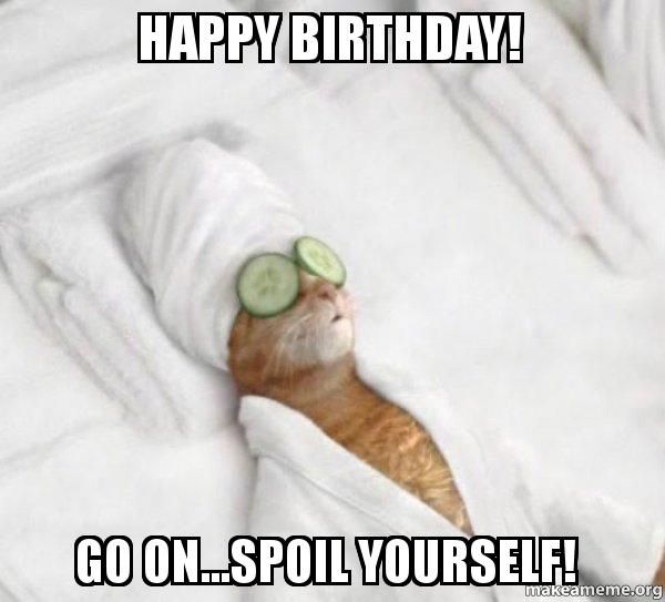 Amusing happy birthday cat meme image