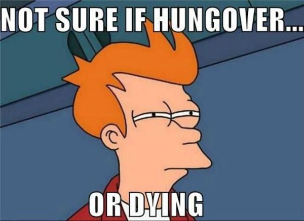 Funny drunk hangover meme photo
