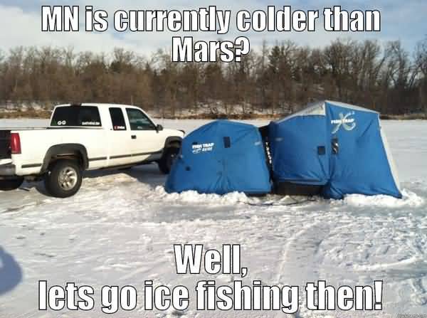 Funny ice fishing meme photo