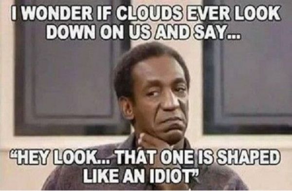 Hilarious I Wonder If Clouds Ever Look down on Us And Say Meme Image