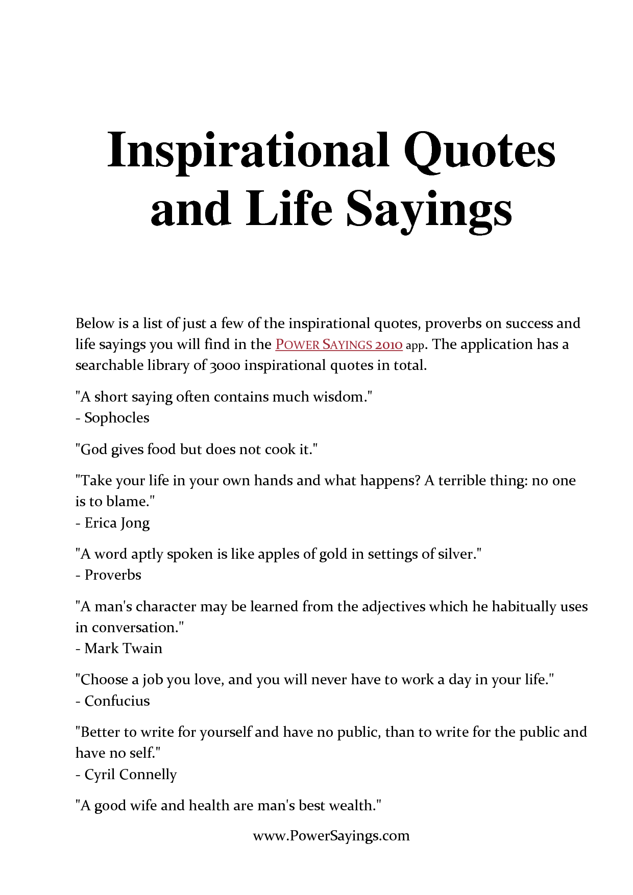 List Of Inspirational Quotes About Life 01