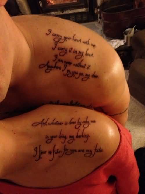 Love Tattoos For Couples Quotes 17