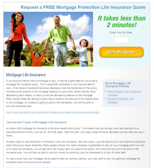 Mortgage Life Insurance Quote 20
