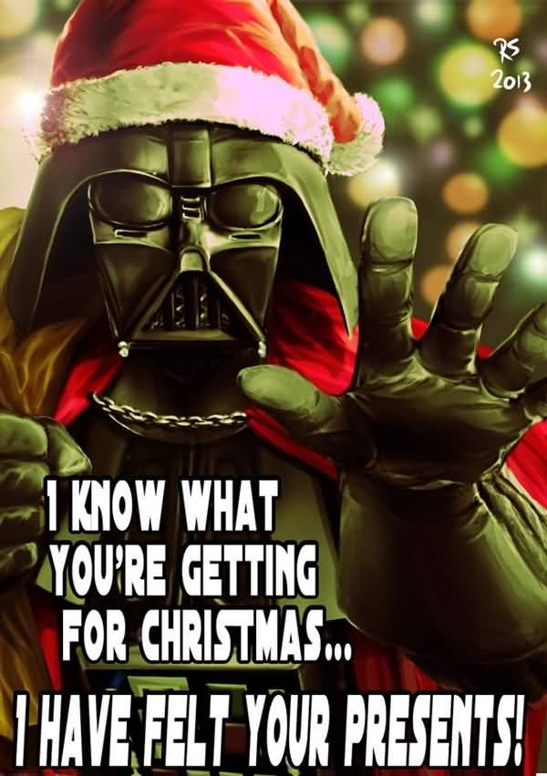 Amusing star wars vader christmas meme joke