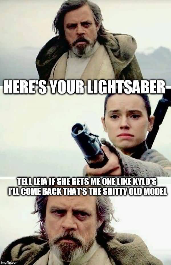Funny luck and rey star wars meme image