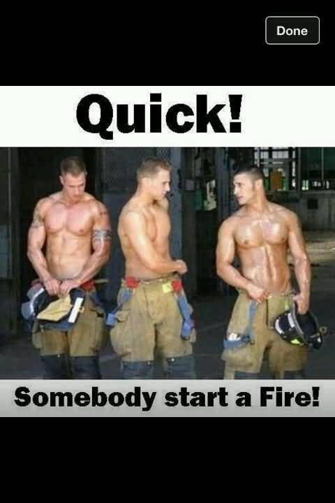 Hot Firefighter Meme Funny Image Photo Joke 01