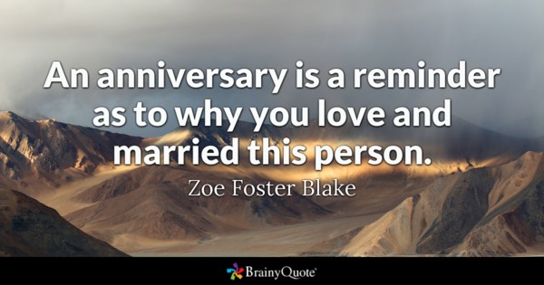An Anniversary Is A Reminder As To Why You Love And Married This Person. Zoe Foster Blake