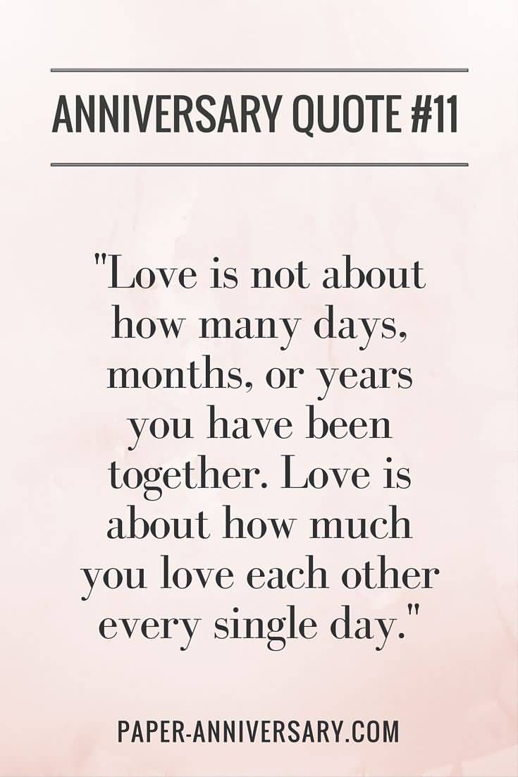 Love Is Not About How Many Days Months Or Years You Have Been Together. Love Is About How Much You Love Each Other Every Single Day