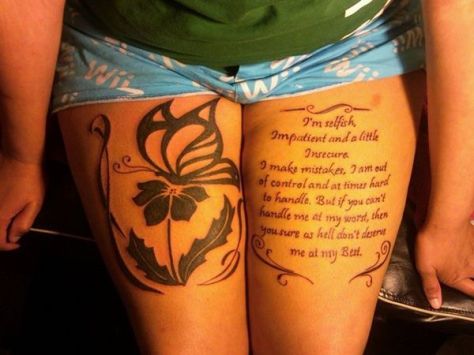 25 Quote Tattoos On Thigh Sayings Images & Photos