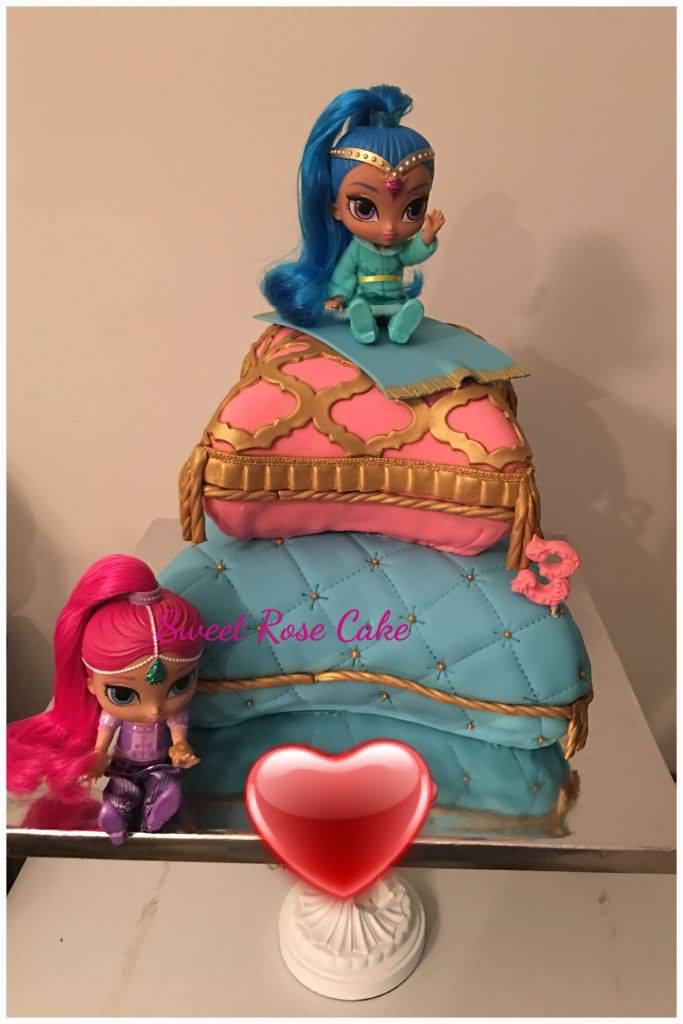 Shimmer and Shine Birthday Cake Image Photo Party 05