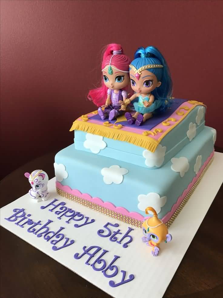 Shimmer and Shine Birthday Cake Image Photo Party 06