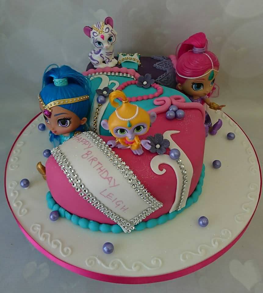 Shimmer and Shine Birthday Cake Image Photo Party 09