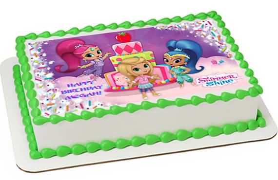 Shimmer and Shine Birthday Cake Image Photo Party 12