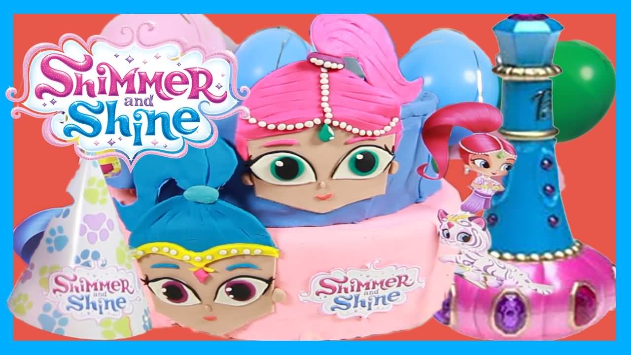 Shimmer and Shine Birthday Cake Image Photo Party 14