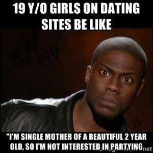 19 YO girls on dating sites be like Funny Single Meme