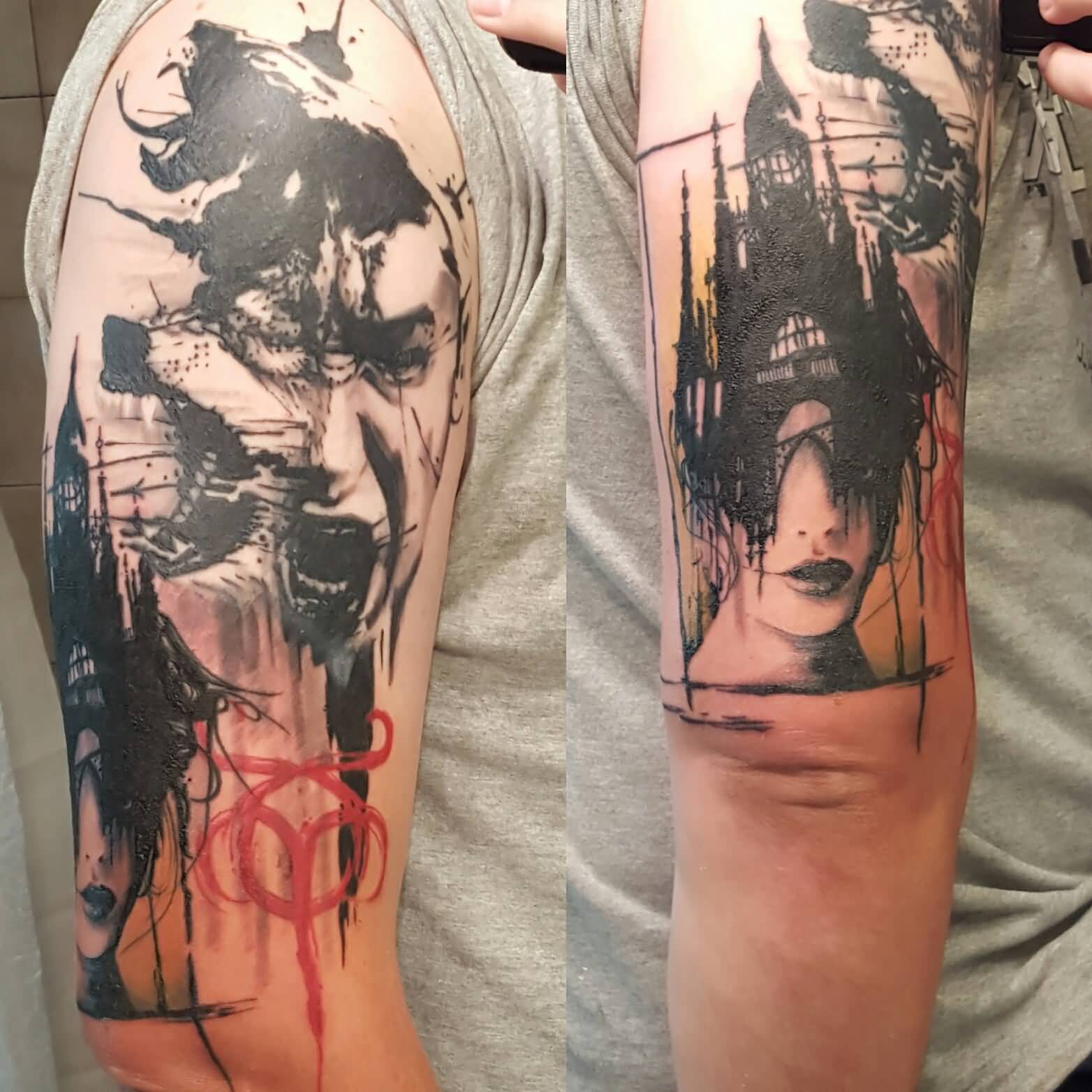 Amazing Depression Tattoo Design Made On Man Arm