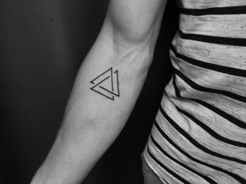 Amazing Three Triangle Depression Tattoo For Guys