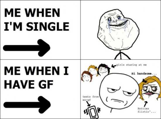 Funny Single Meme Me when i'm single me when i have GF