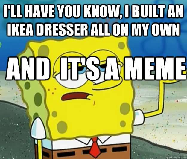 Funny Spongebob Memes I'll have you know, i built an ikea dresser all on my own and it's a meme