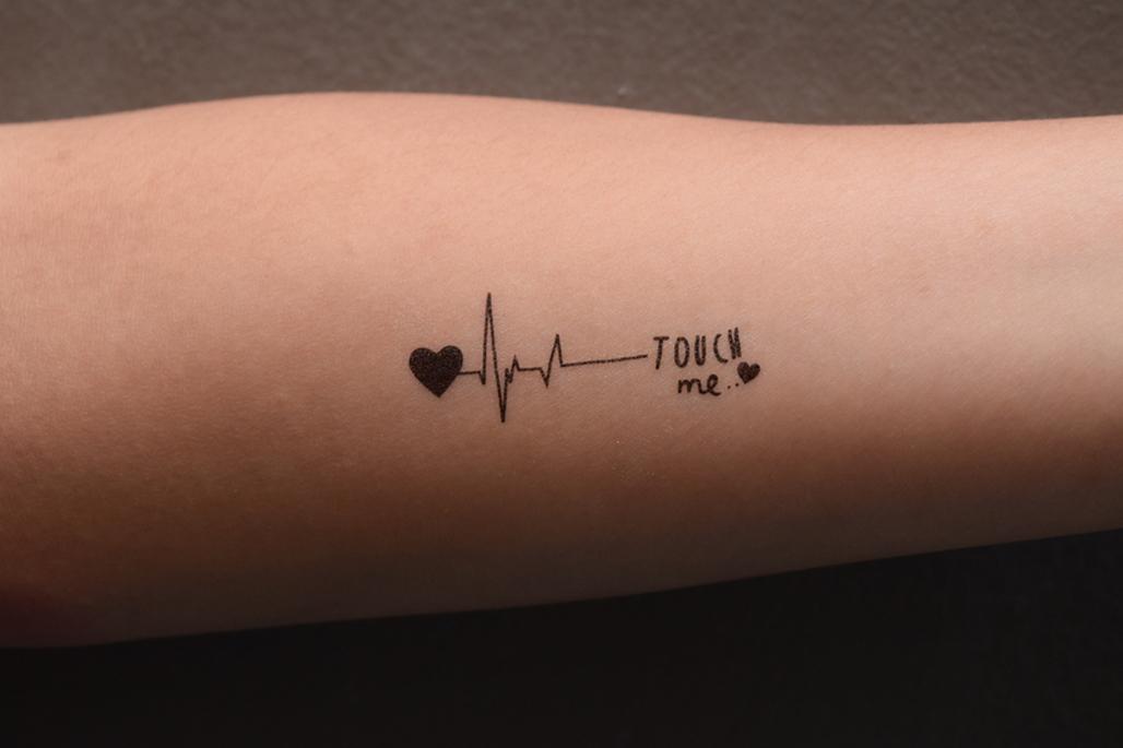 Heart Beat Touch Me Bipolar Tattoo Design