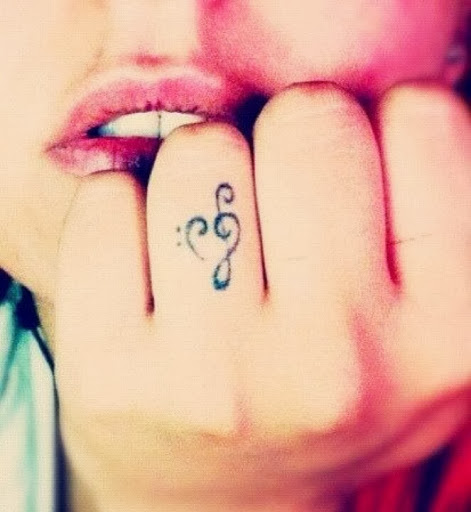 Mind Blowing Music Love Tattoo For Women Ring Finger