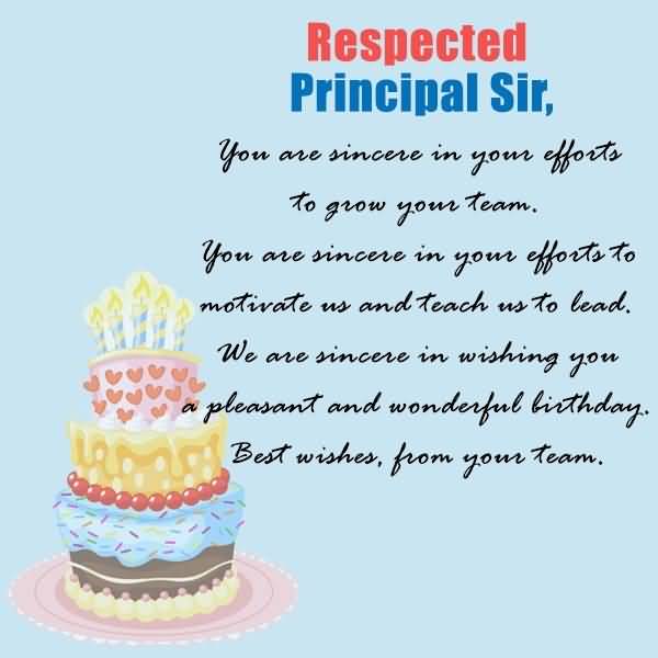 Respected Principal Sir, You Are Happy Birthday Principal Poem