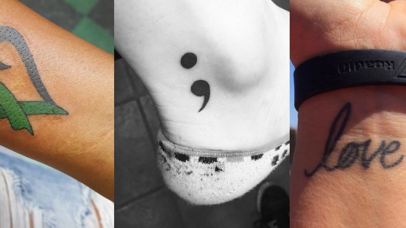Semicolon Love Depression Tattoo Design For Guys