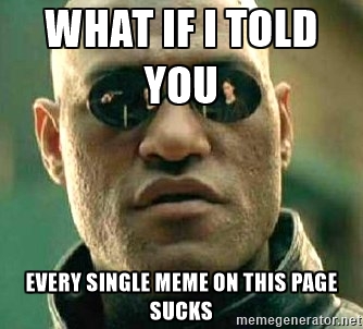 What if i told you every single meme on this page sucks Funny Single Memes
