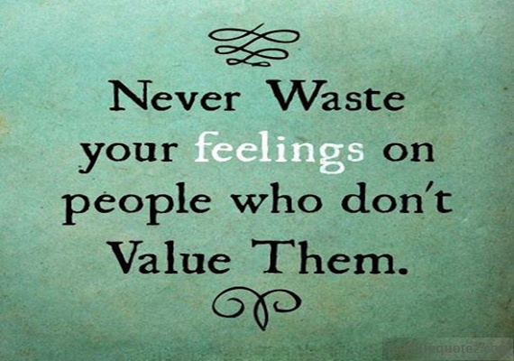 Amazing Quotes Never Waste Your Feelings