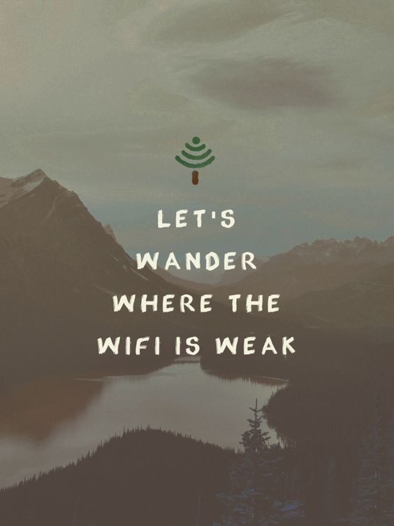 Let's Wander Where The Wifi Is Weak Funny Nature Quotes