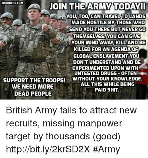 Join The Army Today British Army Memes