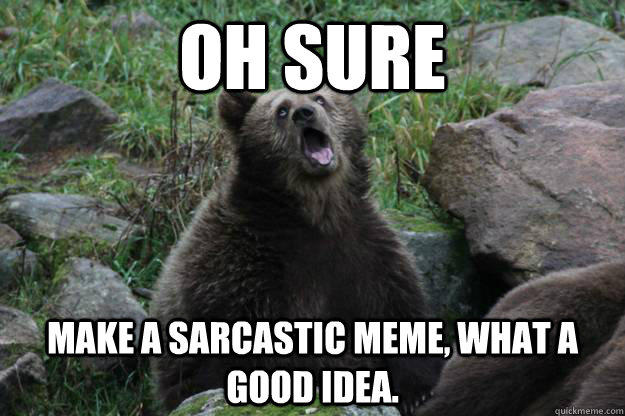 Oh Sure Make A Sarcastic Bear Meme