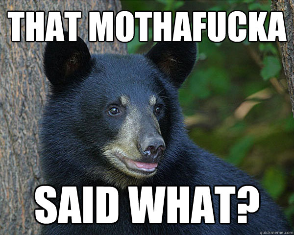 That Mothafucka Said What Black Bear Meme